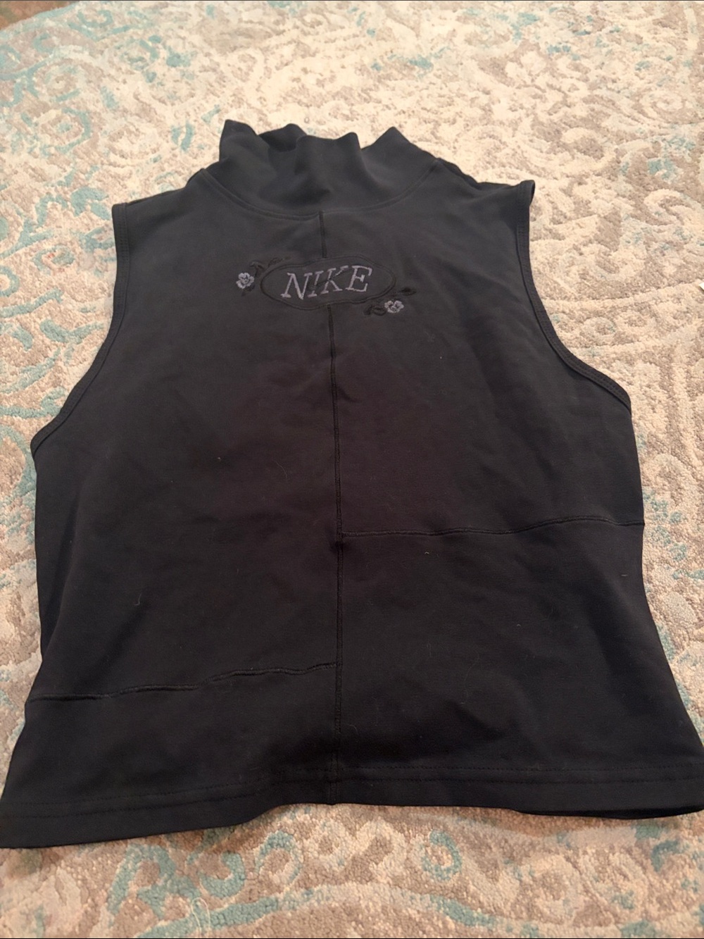 Nike Black Sleeveless Mock-Neck Crop Tank